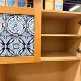 11-Piece Kitchen Cabinet Set – Natural Maple / Light Wood with Glass-Door Wall Cabinet and Base Cabinets