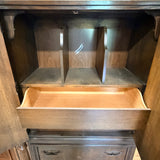 Vintage Dark Walnut-Stained Wood Armoire