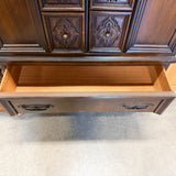 Vintage Dark Walnut-Stained Wood Armoire