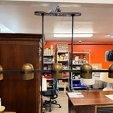 5-Light Matte Black & Brass Linear Pendant Chandelier
