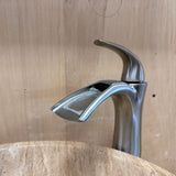 Travertine Vessel Sink Vanity Set w/ Faucet & Stone Top
