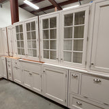 22pc White Raised-Panel Kitchen Cabinet Set w/ Glass Doors