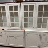 22pc White Raised-Panel Kitchen Cabinet Set w/ Glass Doors
