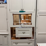 22pc White Raised-Panel Kitchen Cabinet Set w/ Glass Doors