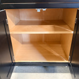 4pc Black Raised-Panel Wood Kitchen Cabinet Set