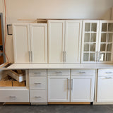 12pc White Shaker Kitchen Cabinet Set w/ Glass Doors & Countertop