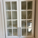 12pc White Shaker Kitchen Cabinet Set w/ Glass Doors & Countertop