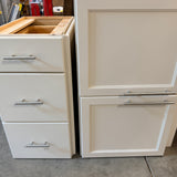 12pc White Shaker Kitchen Cabinet Set w/ Glass Doors & Countertop