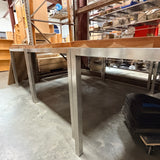 Modern Industrial Work Table (Wood Top, Steel Base)