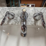 White Carrara Marble Bathroom Vanity Countertop with Undermount Sink & Chrome Faucet