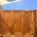 3-Door Raised Panel Base Cabinet w/ Built-in Pull-Out Waste Bin (Walnut)