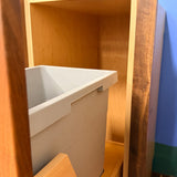 3-Door Raised Panel Base Cabinet w/ Built-in Pull-Out Waste Bin (Walnut)