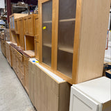11-Piece Kitchen Cabinet Set – Natural Maple / Light Wood with Glass-Door Wall Cabinet and Base Cabinets