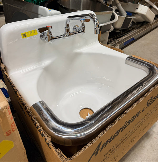 American Standard Cast Iron Wall Mount Service Sink w/ Faucet