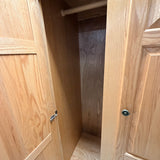 Oak Veneer Double-Door Wardrobe Armoire