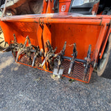 Husqvarna Gas-Powered Riding Lawn Tractor w/ Tow-Behind Spike/Plug Aerator Attachment (Orange)