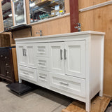 Double-Sink Bathroom Vanity (White Shaker Style)
