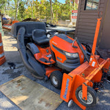 Husqvarna Gas-Powered Riding Lawn Tractor w/ Tow-Behind Spike/Plug Aerator Attachment (Orange)