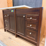 Wooden Double Bathroom Vanity with Drawers & Doors (Dark Walnut)