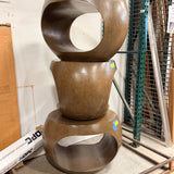 Modern Sculptural Side Table (Walnut Finish)